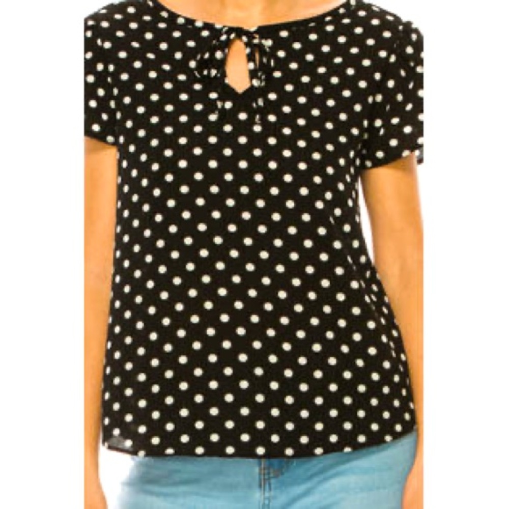 MOA Polka Dot Ribbon Blouse